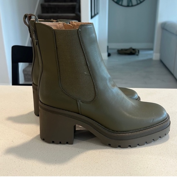 Sam & Libby Shoes - Olive Green Women's Ankle Boots - 10